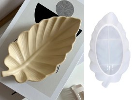 Molde silicona hoja estilizada decorativa